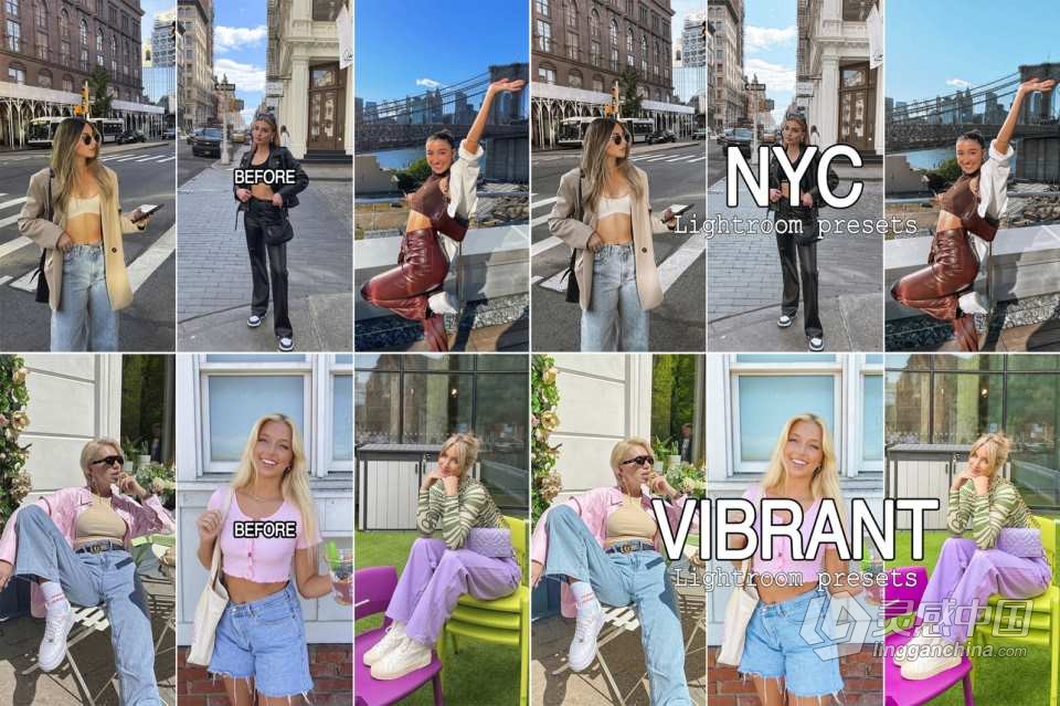 100+旅行,时尚,家庭人像lr预设大合集 Collection 100 Lightroom Presets  福风灵感网 www.ffidea.com