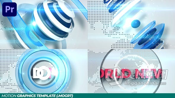 PR模板-新闻片头视频PR模板下载3D图形动画效果制作下载  福风灵感网 www.ffidea.com