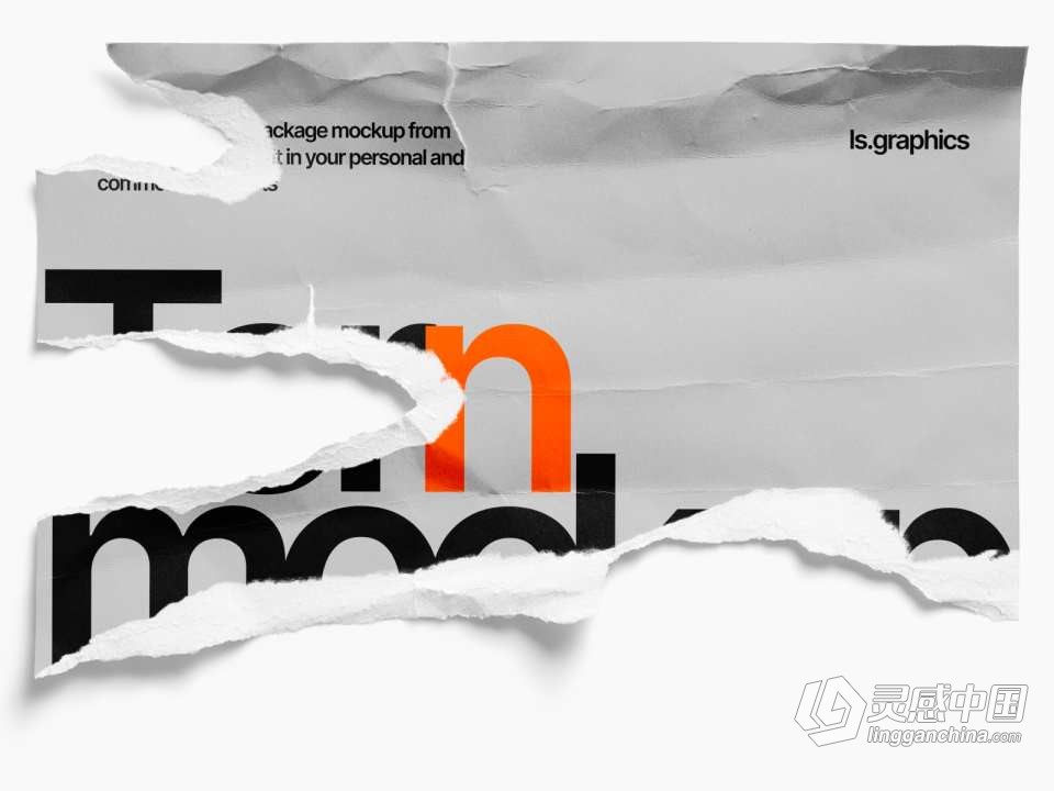 PS样机-80款撕裂纸张破损毛边褶皱做旧效果PS样机设计素材 Torn Paper Mockups  福风灵感网 www.ffidea.com