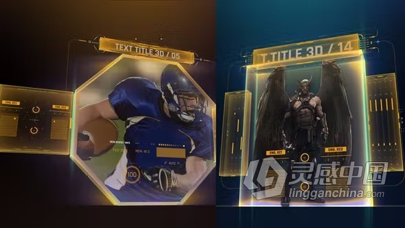 AE模板-HUD 3D Profiles 3 游戏界面科技信息图表元素AE模板下载  福风灵感网 www.ffidea.com