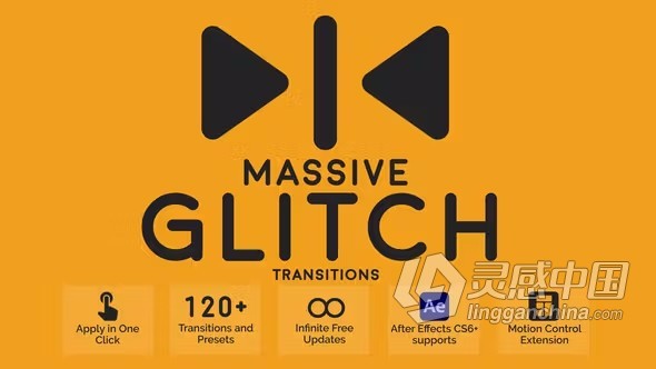 AE脚本预设包-Massive Glitch Transitions 120种故障毛刺特效视频转场  福风灵感网 www.ffidea.com