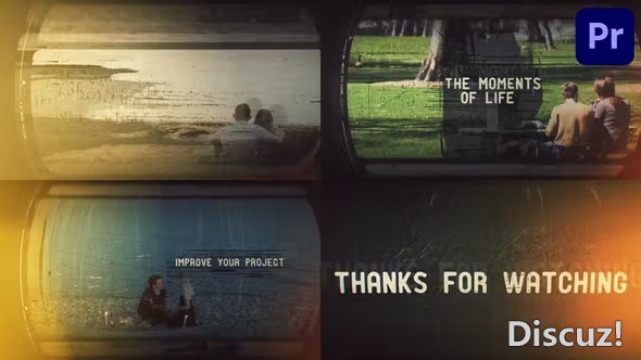 PR模板-旧胶片老电影风格卷轴动画视频相册PR模板下载  福风灵感网 www.ffidea.com