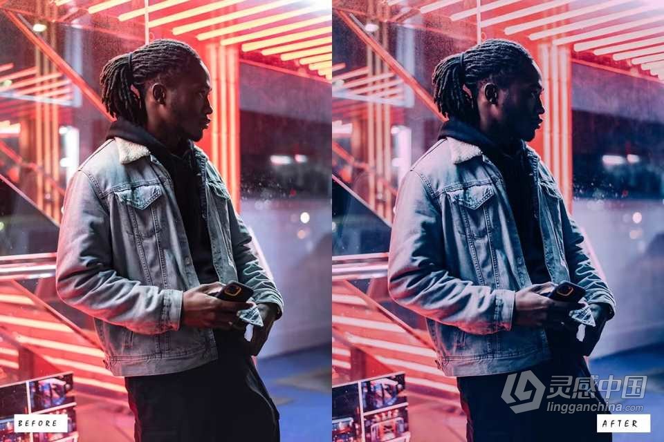 30个霓虹灯夜景人像调色Lightroom预设 Neon Lights Lightroom Presets  福风灵感网 www.ffidea.com