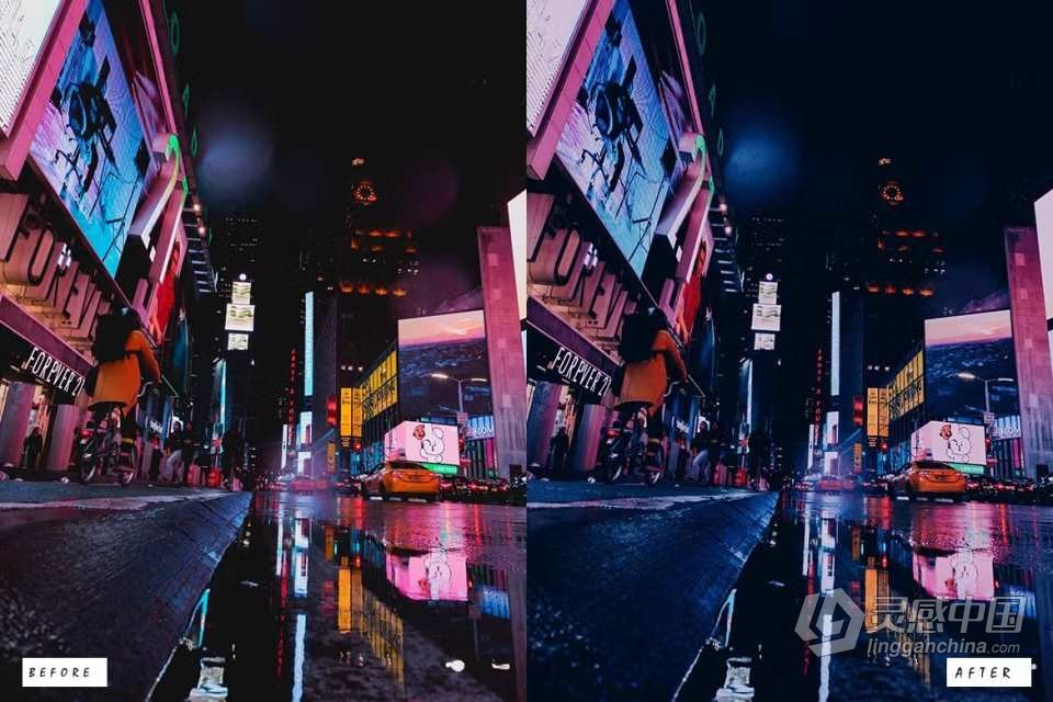 30个霓虹灯夜景人像调色Lightroom预设 Neon Lights Lightroom Presets  福风灵感网 www.ffidea.com