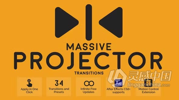 AE脚本预设包34组复古划痕胶片转场与叠加效果预设 Motion Control脚本预设Massive Projector Transitions  福风灵感网 www.ffidea.com