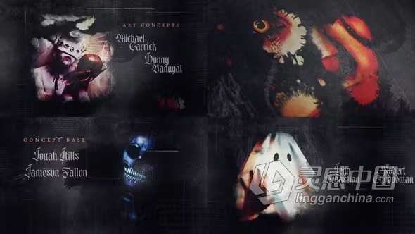 AE模板-黑暗背景史诗水彩概念画电影片尾字幕开场白AE模板下载 Dark Epic Watercolor Opener  福风灵感网 www.ffidea.com