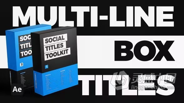 AE模板-创建方框标题视频字幕社交标题文本工具包AE模板下载 Social Titles Toolkit  福风灵感网 www.ffidea.com