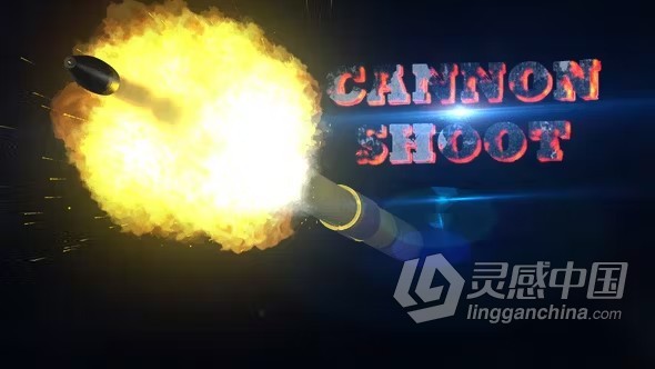 AE模版-大炮开火炮弹爆炸枪击延时特效介绍视频片头AE模版下载 Gun Shot Intro  福风灵感网 www.ffidea.com