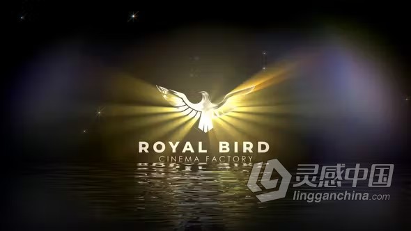 AE模板-闪亮波浪浮出水面电影LOGO发光扫光动画AE模板下载 Cinematic Logo Rises Over Water  福风灵感网 www.ffidea.com