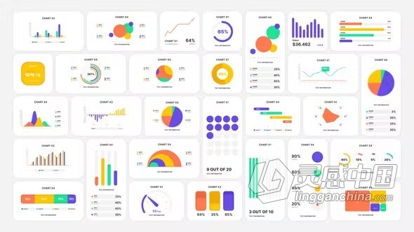 AE模板-商业演示年度报告教育视频创业宣传企业信息图表AE模板下载 Corporate Infographic Charts Bundle  福风灵感网 www.ffidea.com