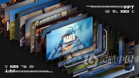 专业框架滤镜效果叠加电影片名演职员表视频字幕AE模板下载 Kit Frames Filters Titles  福风灵感网 www.ffidea.com