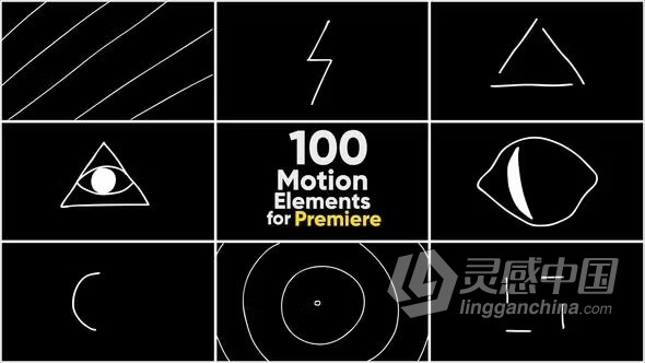100个2D卡通涂鸦手绘运动元素PR模板下载 100 Motion Elements Premiere  福风灵感网 www.ffidea.com