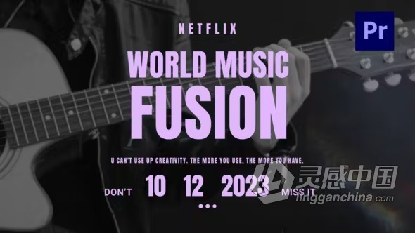 PR模板-干净的紫色音乐标题活动预告歌曲宣传视频字幕 Clean Violet Titles  福风灵感网 www.ffidea.com