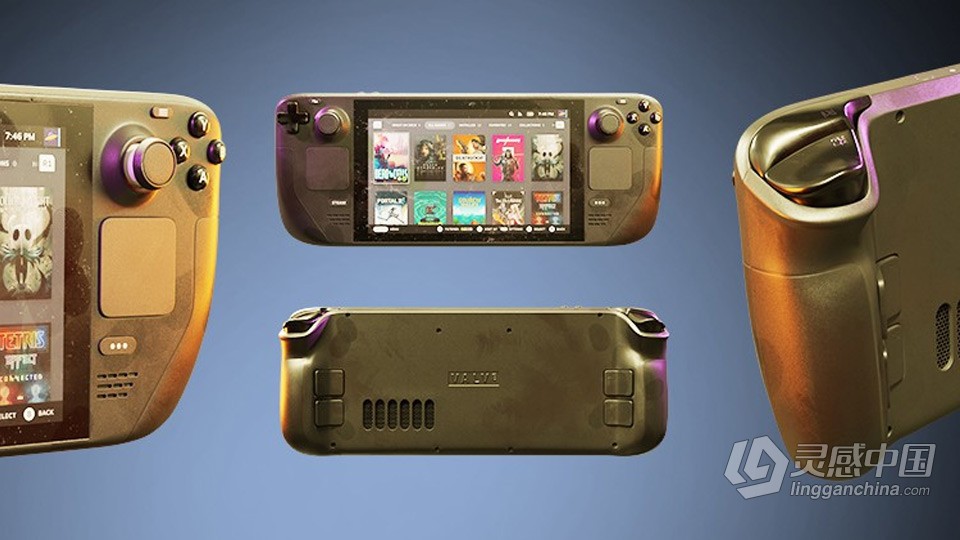 Blender掌上游戏机Steam Deck完整实例制作流程视频教程  福风灵感网 www.ffidea.com