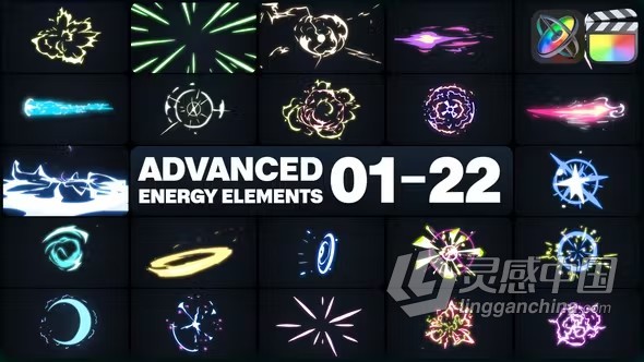 FCPX插件-70种卡通能量爆炸视觉特效MG动画元素 Advanced Energy Elements 01-22  福风灵感网 www.ffidea.com