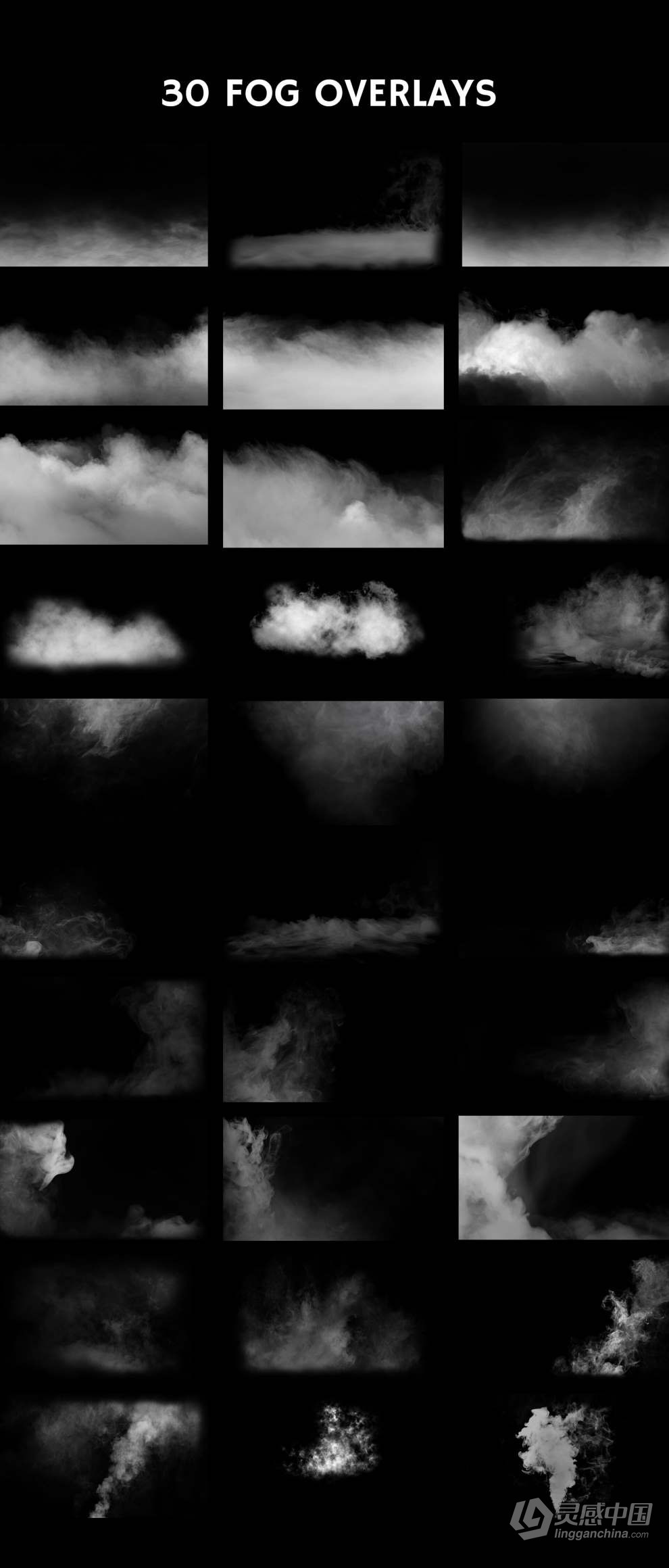 30张晨雾浓雾薄雾朦胧雾气照片叠加图片素材+PS动作 30 Fog Photo Overlays 2.0  福风灵感网 www.ffidea.com