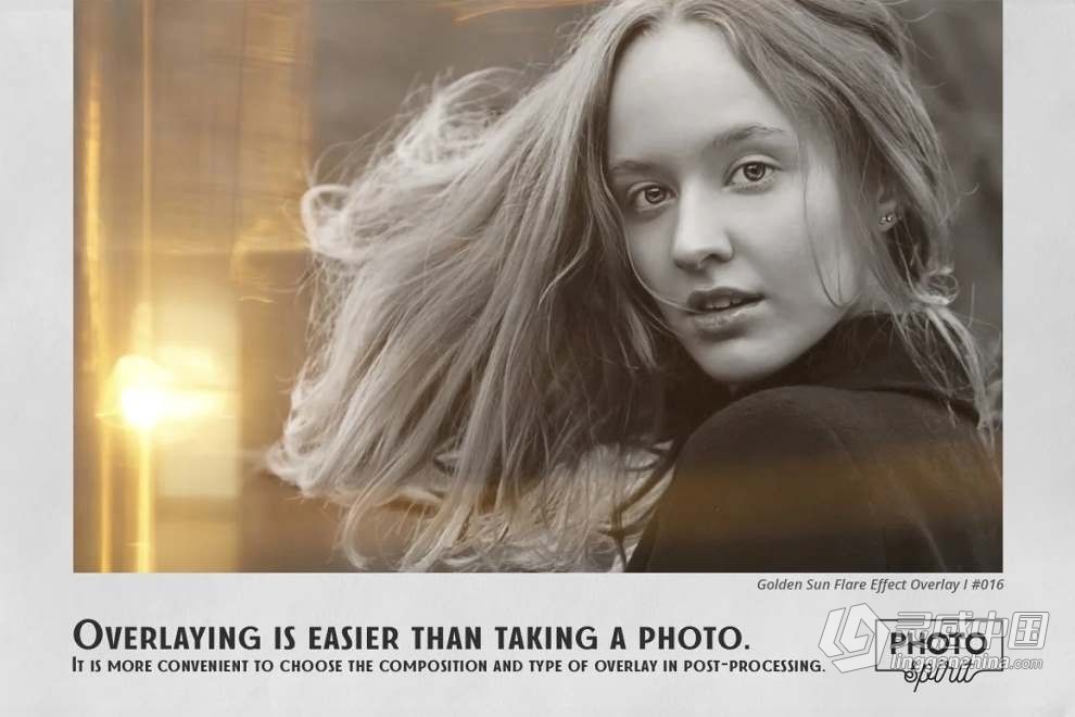 55张金色太阳耀斑光斑照片叠加合成素材+PS动作 Golden Sun Flare Overlay Effect 1  福风灵感网 www.ffidea.com