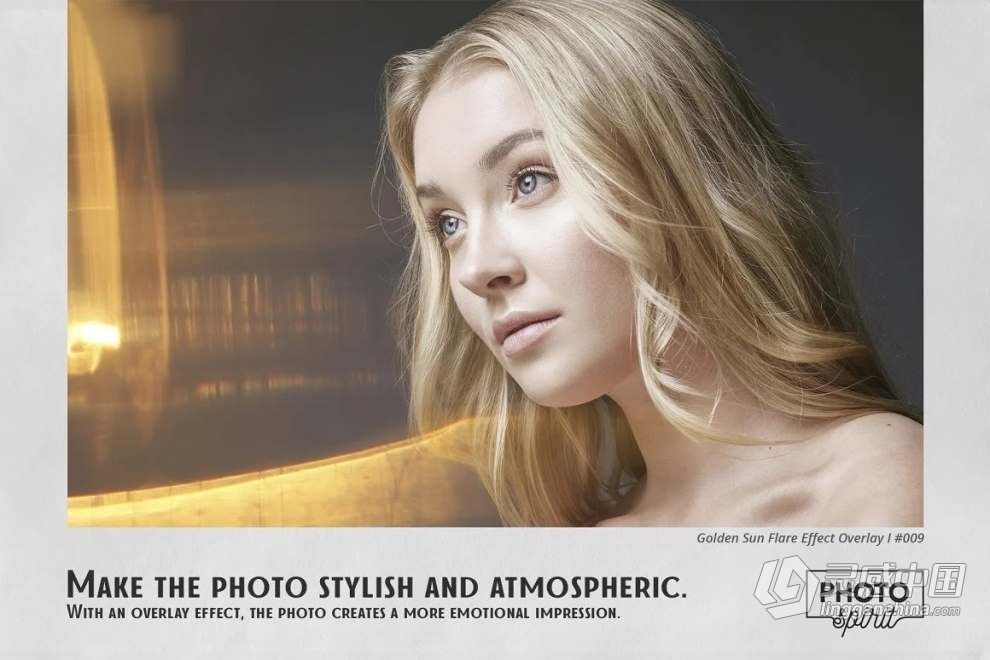 55张金色太阳耀斑光斑照片叠加合成素材+PS动作 Golden Sun Flare Overlay Effect 1  福风灵感网 www.ffidea.com