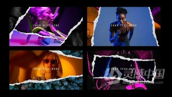 纸张撕裂效果撕纸过渡视频AE模版 Torn Paper Transitions Video Template  福风灵感网 www.ffidea.com