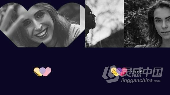 快速滑动黑白照片LOGO标志片头AE模版 Photo Logo  福风灵感网 www.ffidea.com