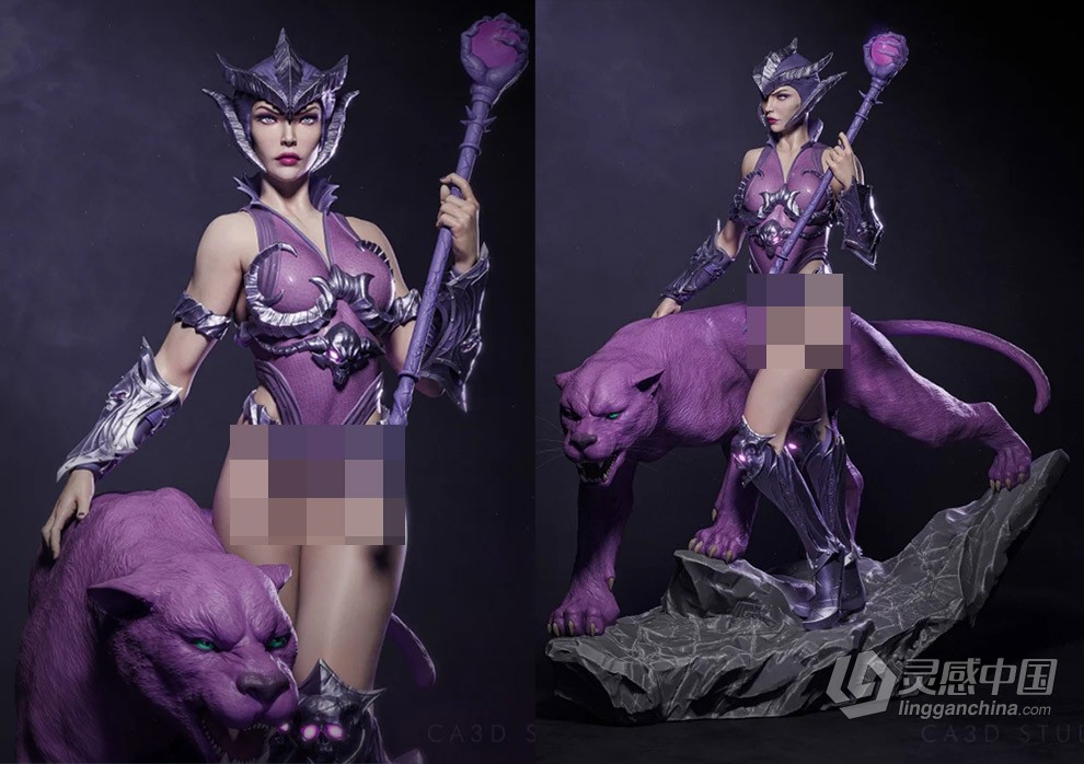 邪恶琳《宇宙的巨人希曼》动漫角色雕塑雕刻3D模型  福风灵感网 www.ffidea.com