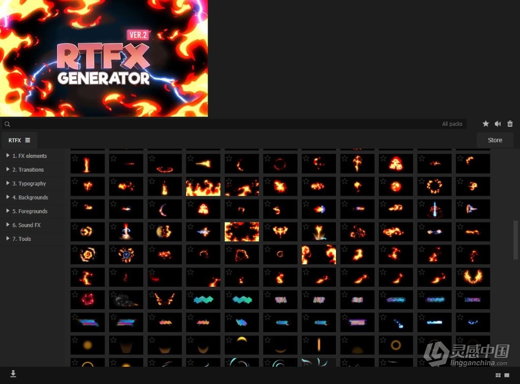 1850 FX elements手绘游戏雷电能量火焰烟雾流体特效MG动画AE脚本RTFX2.8.1  福风灵感网 www.ffidea.com