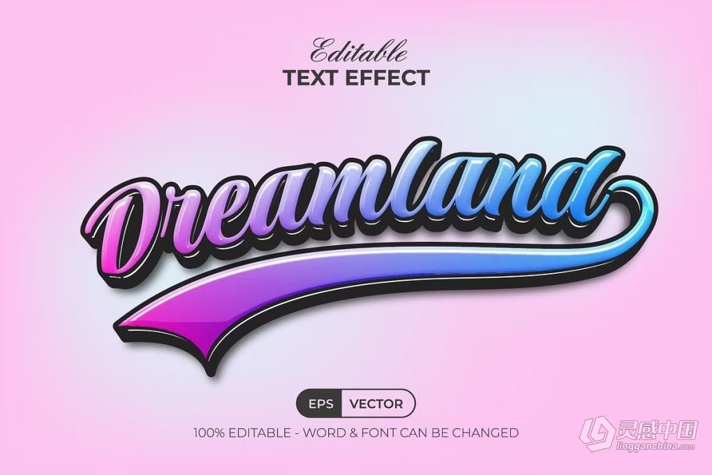 复古街机电竞游戏电影海报创意设计多彩梦幻效果AI文本样式 Dreamland Text Effect Colorful Style  福风灵感网 www.ffidea.com