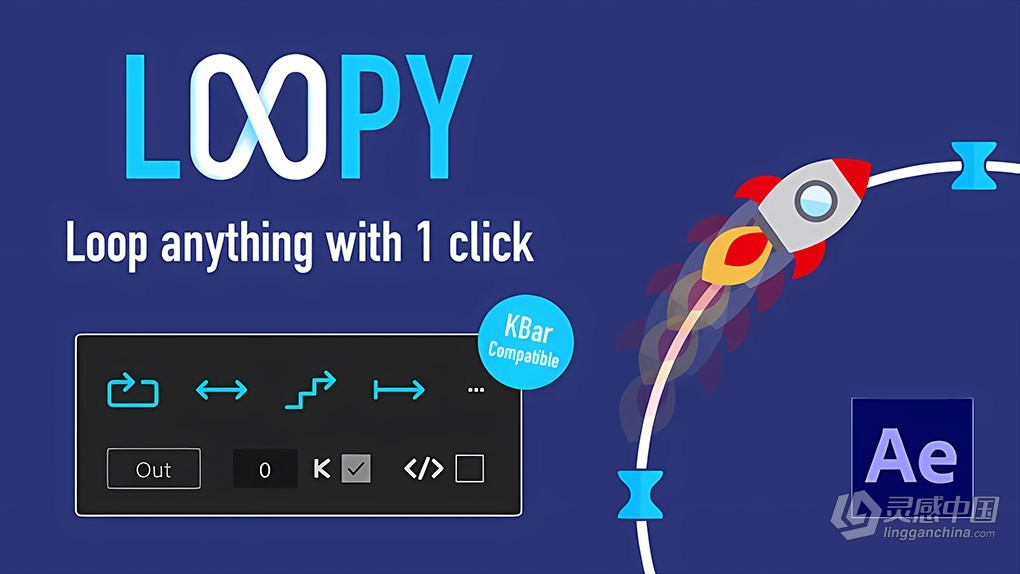 一键生成关键帧路径循环动画工具AE脚本 Loopy v1.1 汉化版  福风灵感网 www.ffidea.com