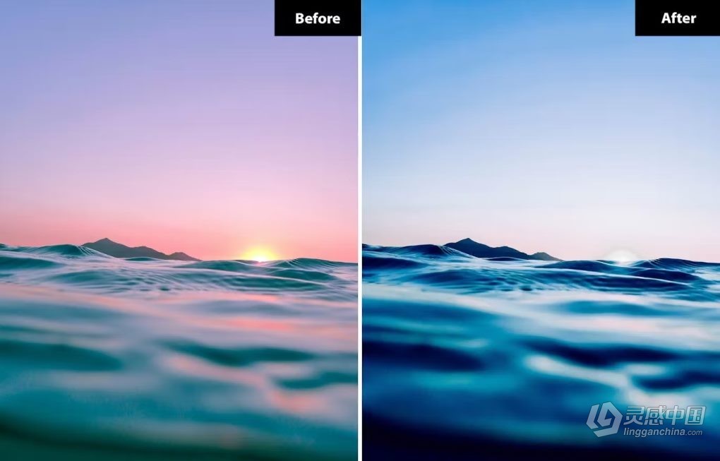 6种蓝调电影风光LR预设 6 Ocean Blue Lightroom and Photoshop Presets  福风灵感网 www.ffidea.com