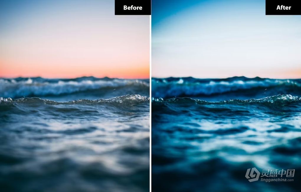 6种蓝调电影风光LR预设 6 Ocean Blue Lightroom and Photoshop Presets  福风灵感网 www.ffidea.com