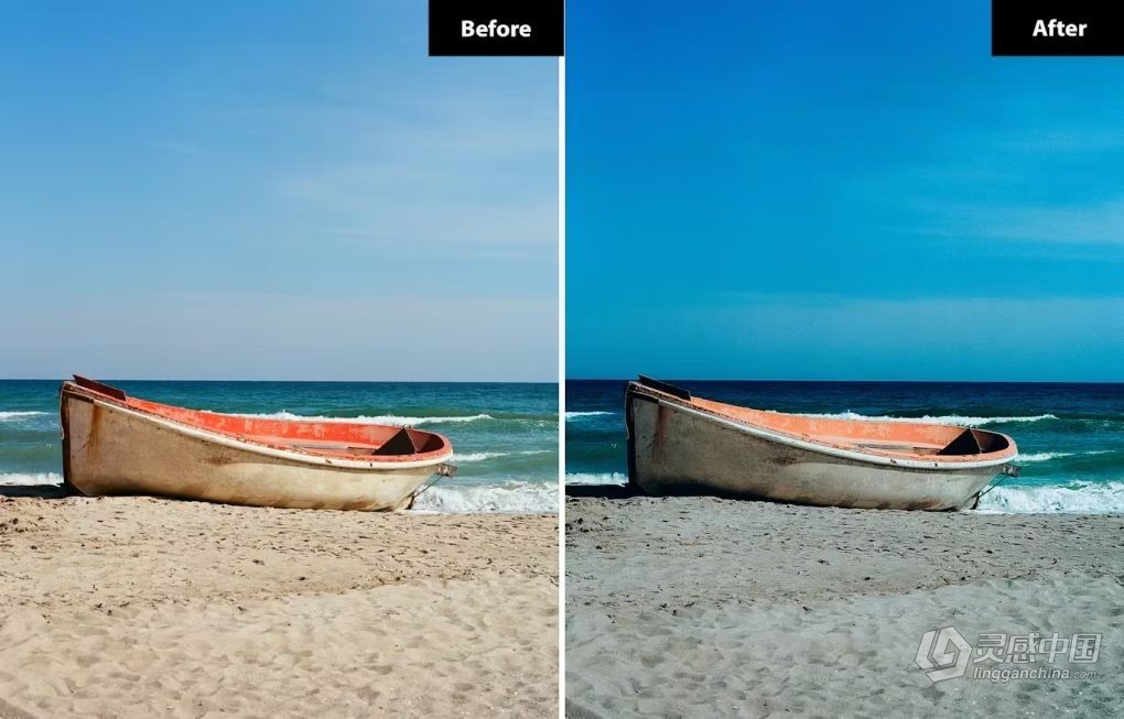 6种蓝调电影风光LR预设 6 Ocean Blue Lightroom and Photoshop Presets  福风灵感网 www.ffidea.com