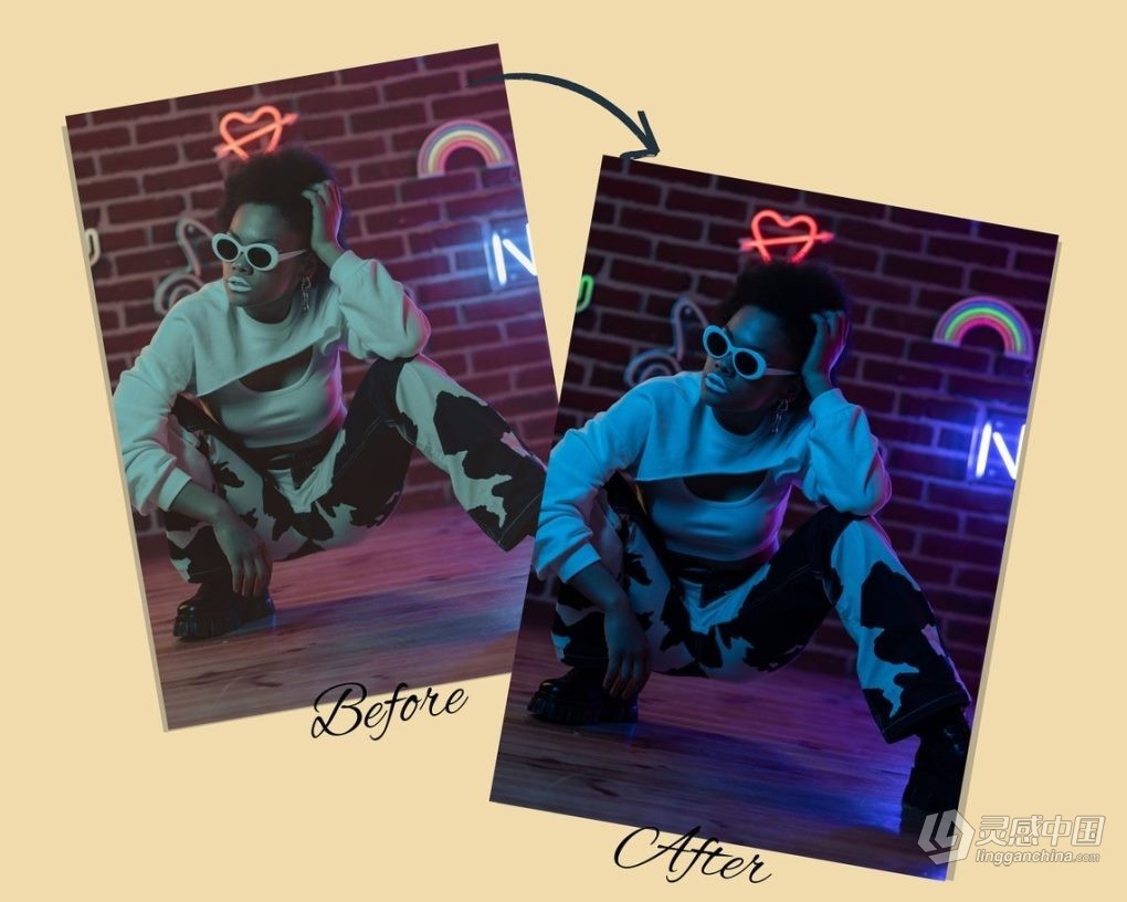 100种霓虹灯调色LR预设 100+ Neon Light Lightroom Presets Bundle  福风灵感网 www.ffidea.com