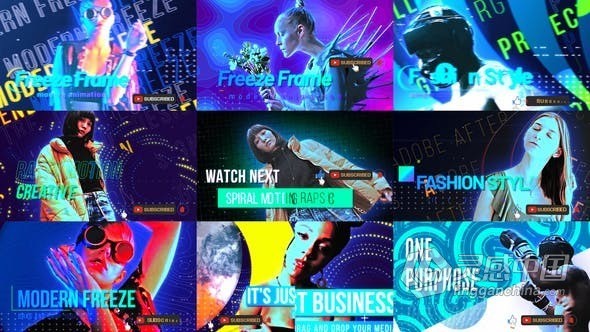 10组时尚流行画面冻结定格动画介绍视频-PR模板 Trendy Freeze Frame  福风灵感网 www.ffidea.com