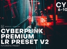 赛博朋克城市夜景街拍Lightroom预设 Cyberpunk Futuristic Lightroom 2