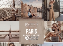 夏日时尚棕褐色旅拍调色LR移动预设 Mobile Lightroom Preset PARIS
