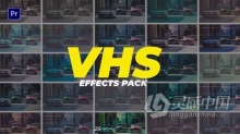 失真噪声色差怀旧复古氛围VHS风格效果包PR模板下载 VHS Effects Pack