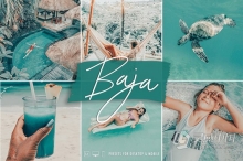 巴哈热带蓝绿胶片写真人像LR预设/Mobile预设 Baja Breeze Tropical Lightroom Preset