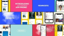 AE模板 App Promo应用商店设计介绍社交媒体UI展示视频 AE工程 AE文件
