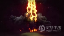 AE模板-3D火焰冲击效果点火燃烧浓烟揭晓标志动画AE模板下载 Fire Logo Reveal