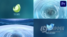 PR模板-卡通液体水漩涡风格标志动画适用海洋视频LOGO片头下载