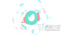 AE模板 多彩卡通炫酷水滴液体飞溅效果闪光标志LOGO动画 AE工程 AE文件