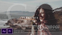 优雅幻灯片线条分割遮罩展示图片动画视频AE模板PR模板工程文件 Elegance Cinematic Opener | Slideshow