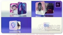 PR模板-时尚现代潮流迷你卡片品牌活动开场片头PR模板下载