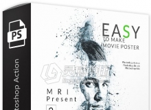 广告海报水墨艺术PS动作 Ink Manipulation Photoshop Action 附视频教程