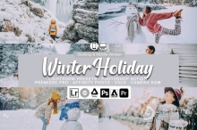 冬季人像暖色调Lightroom预设/手机APP调色滤镜 Winter Holiday Presets