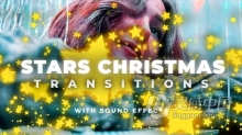 48种迷人魔力闪闪星形粒子节日转场视频过渡PR模板下载 Stars Christmas Transitions