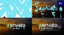 PR模板-卡通海浪飞溅水流动图形动画LOGO视频片头PR模板下载
