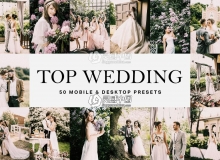 婚礼胶片LR预设+婚礼视频剪辑LUT预设 50 Top Wedding Lightroom Presets