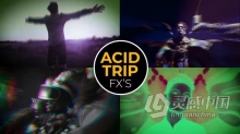 50种幻觉迷幻疯狂像差电影效果叠加元素PR模板下载 Acid Trip Effects