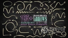 105+个线条动画手绘箭头元素AE模板下载 105 Hand Drawn Arrow Pack